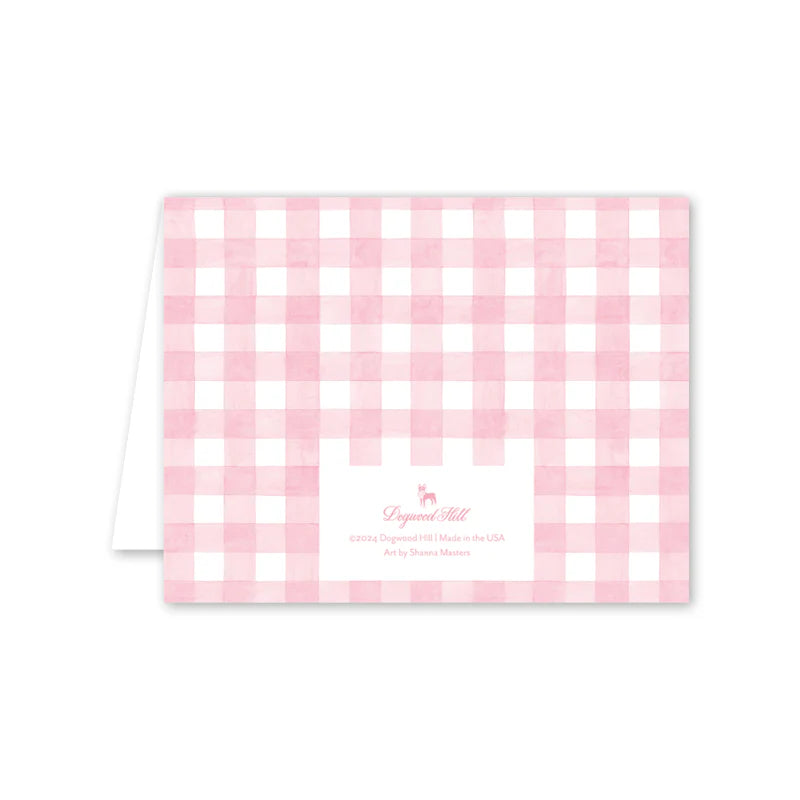 Baby Card - Gingham Pink