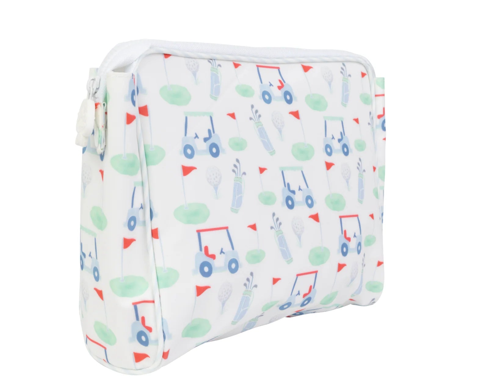 Small pouch with golf pattern on a white background