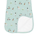 Sleep bag with golf-themed design on a light blue background