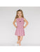 Young girl wearing a maroon A&M dress on a white background