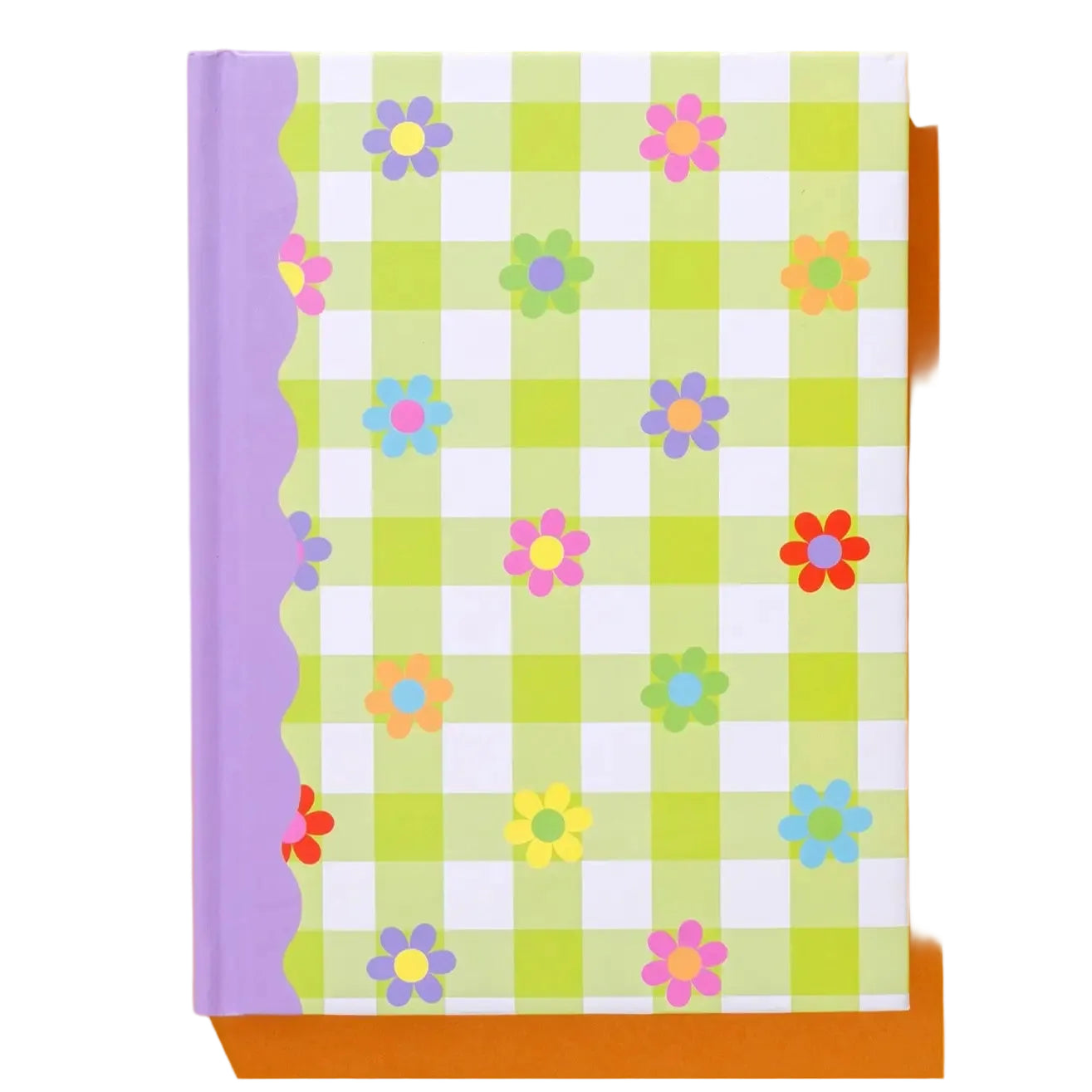 Green Gingham With Flowers Notebook