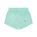 Green checkered shorts on a white background