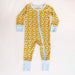 Baby onesie with fish pattern on a white background