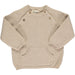 tan colored long sleeve sweater with button closure and pocket