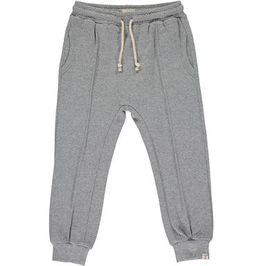 grey jogger pants with drawstring and elastic waistband