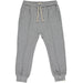 grey jogger pants with drawstring and elastic waistband
