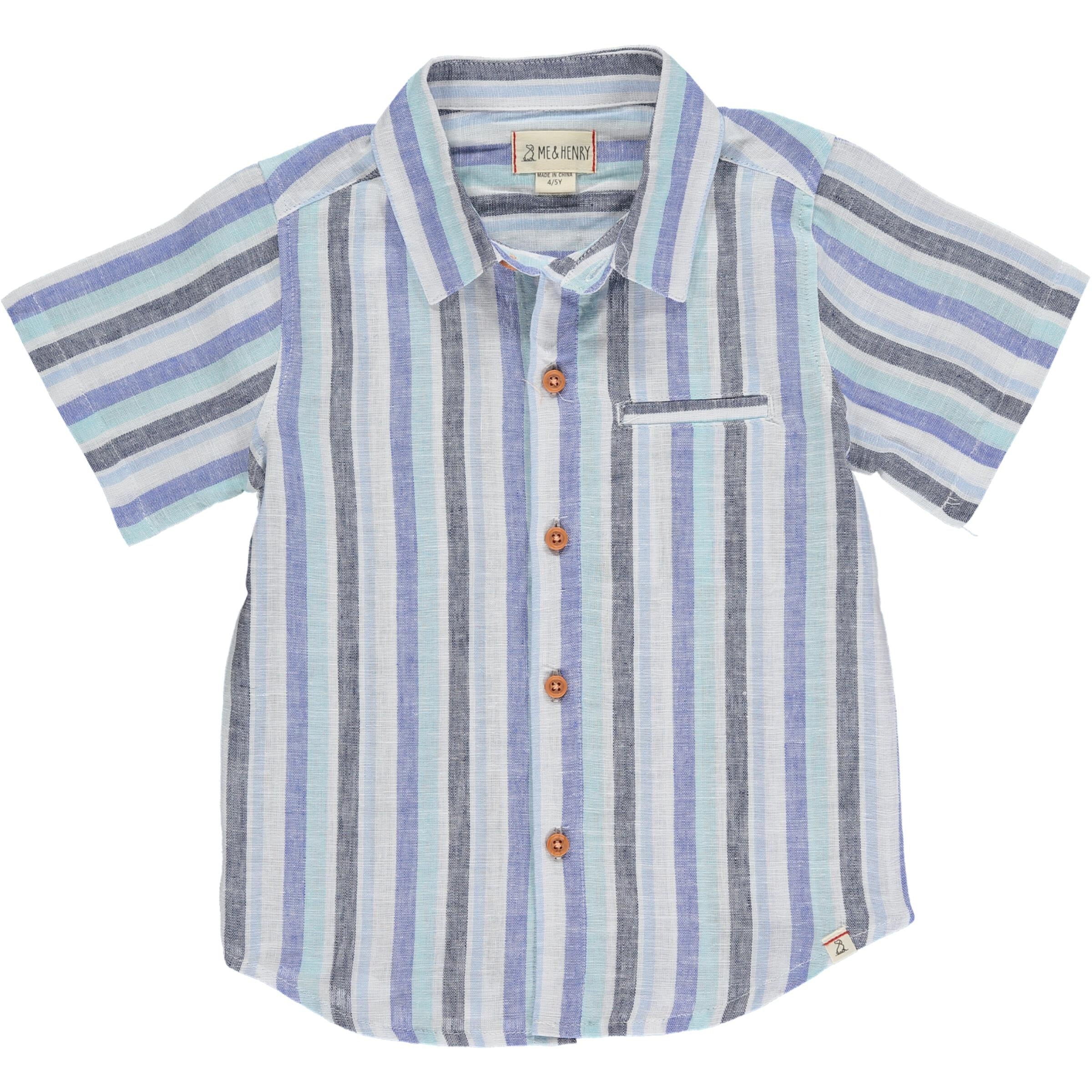 Newport Shirt - Blue Wide Stripe