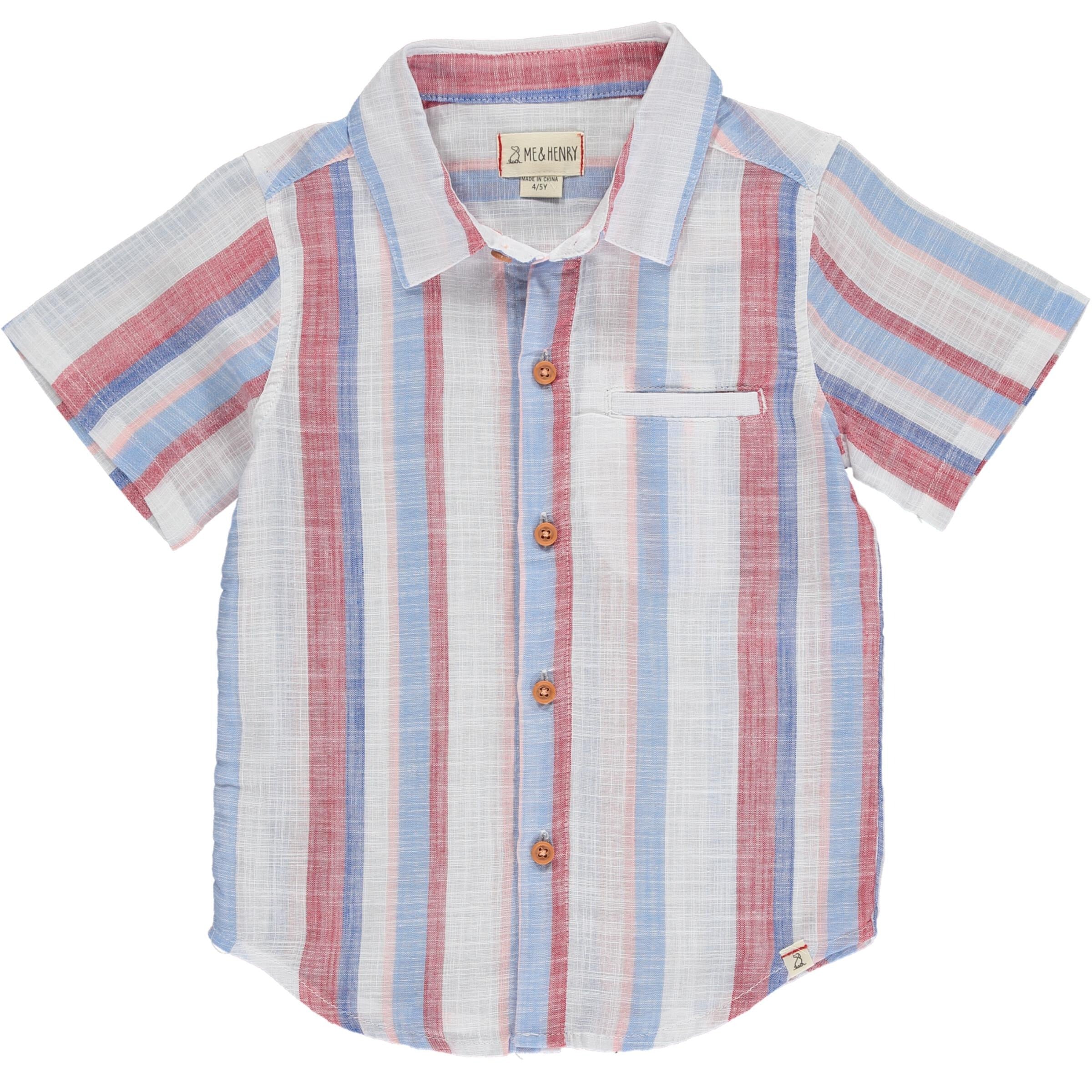 Maui Shirt - Red/White/Blue Stripe