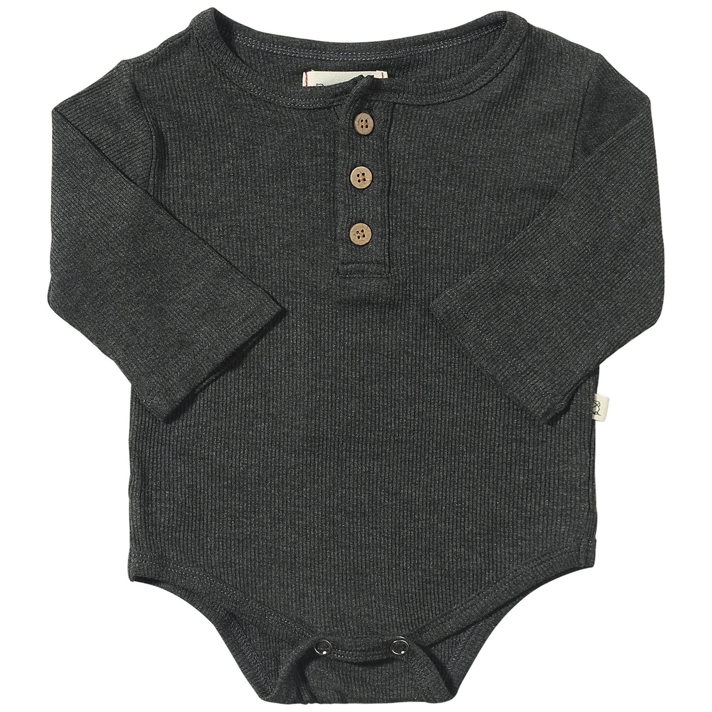 Aynor Ribbed Onesie - Charcoal