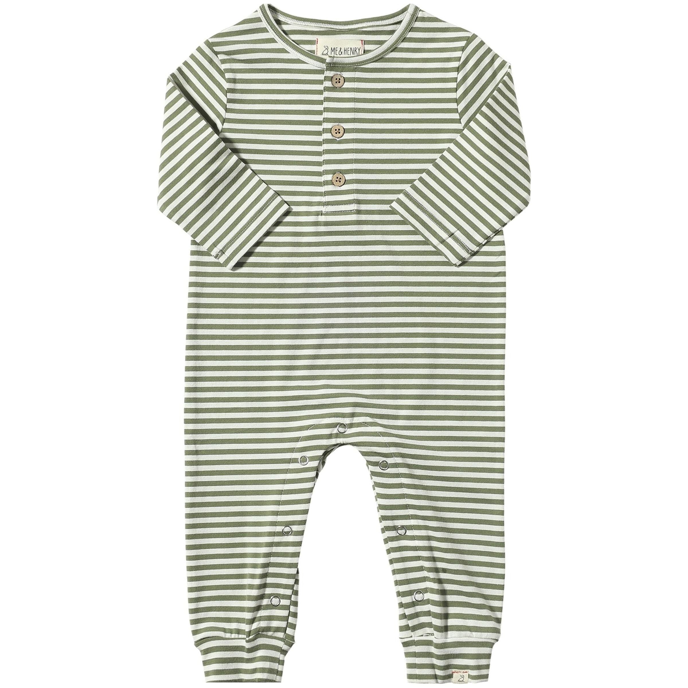 Mason Romper - Sage Striped