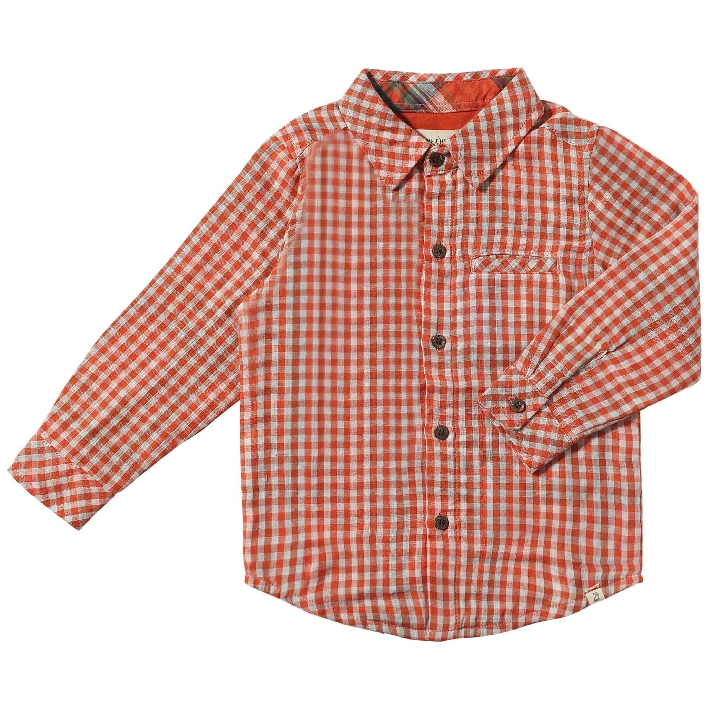 Atwood Woven Shirt - Rust Micro Plaid