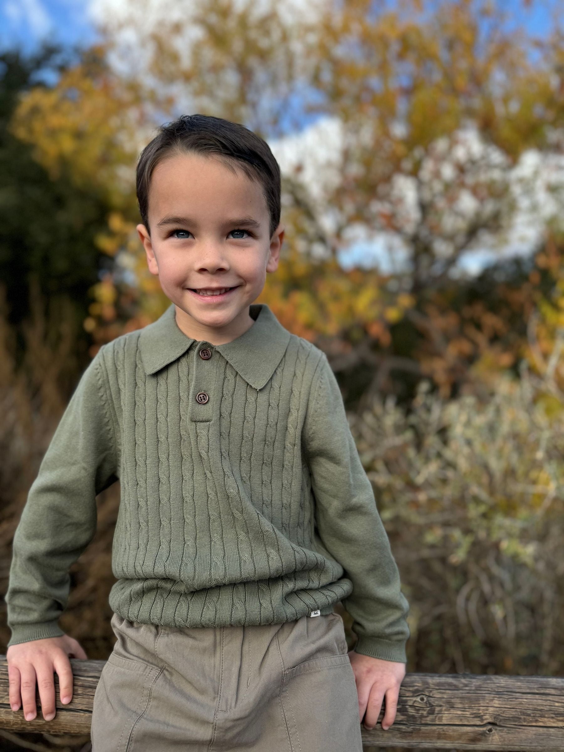 Christian Cable Polo - Olive