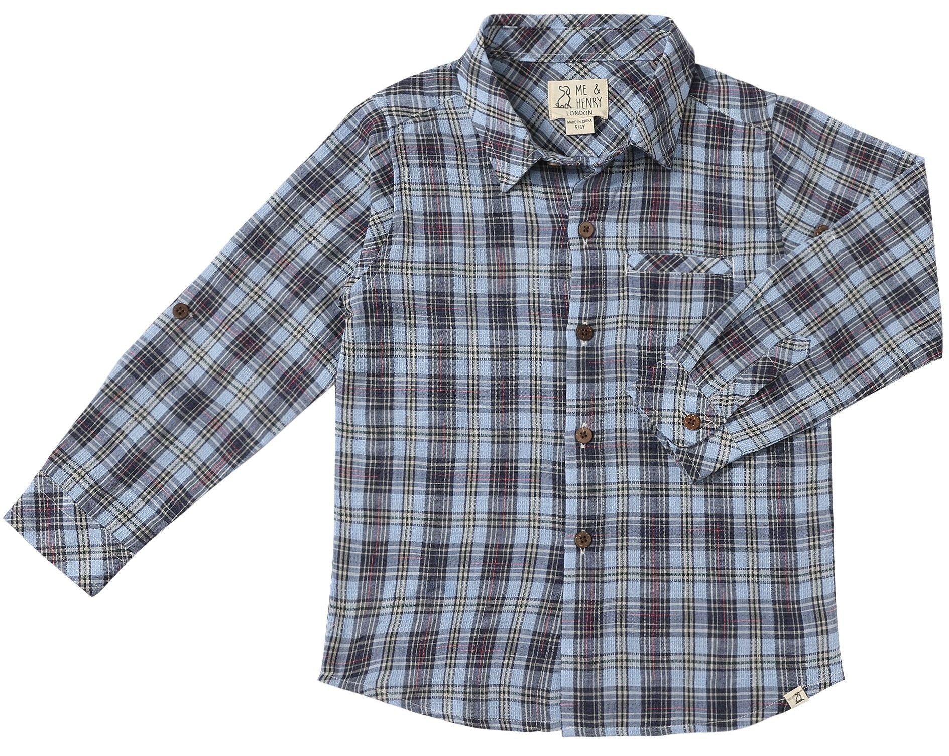 Atwood Shirt - Navy/Sky Blue Plaid