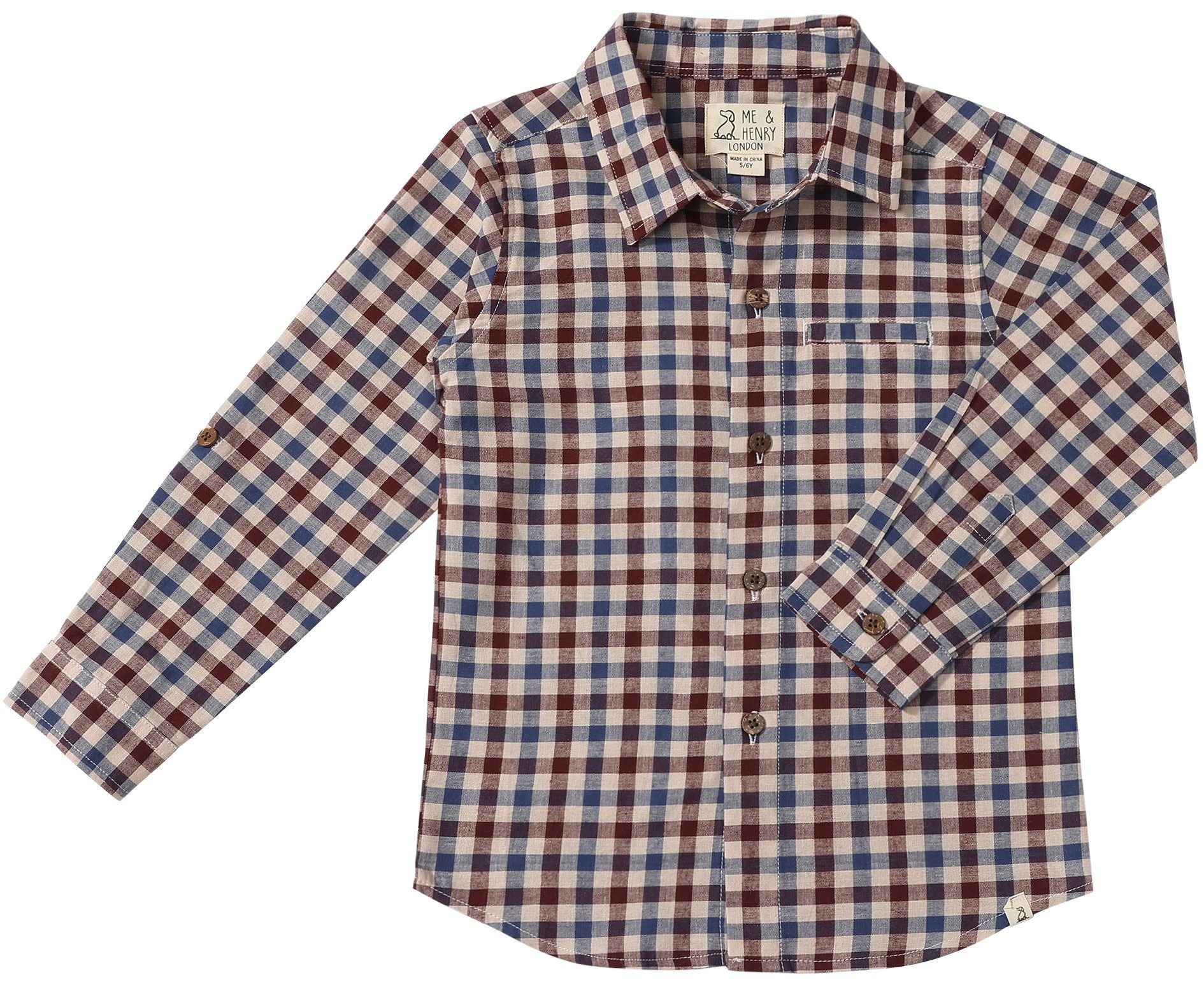 Atwood Shirt - Blue/Burgundy/Cream Plaid