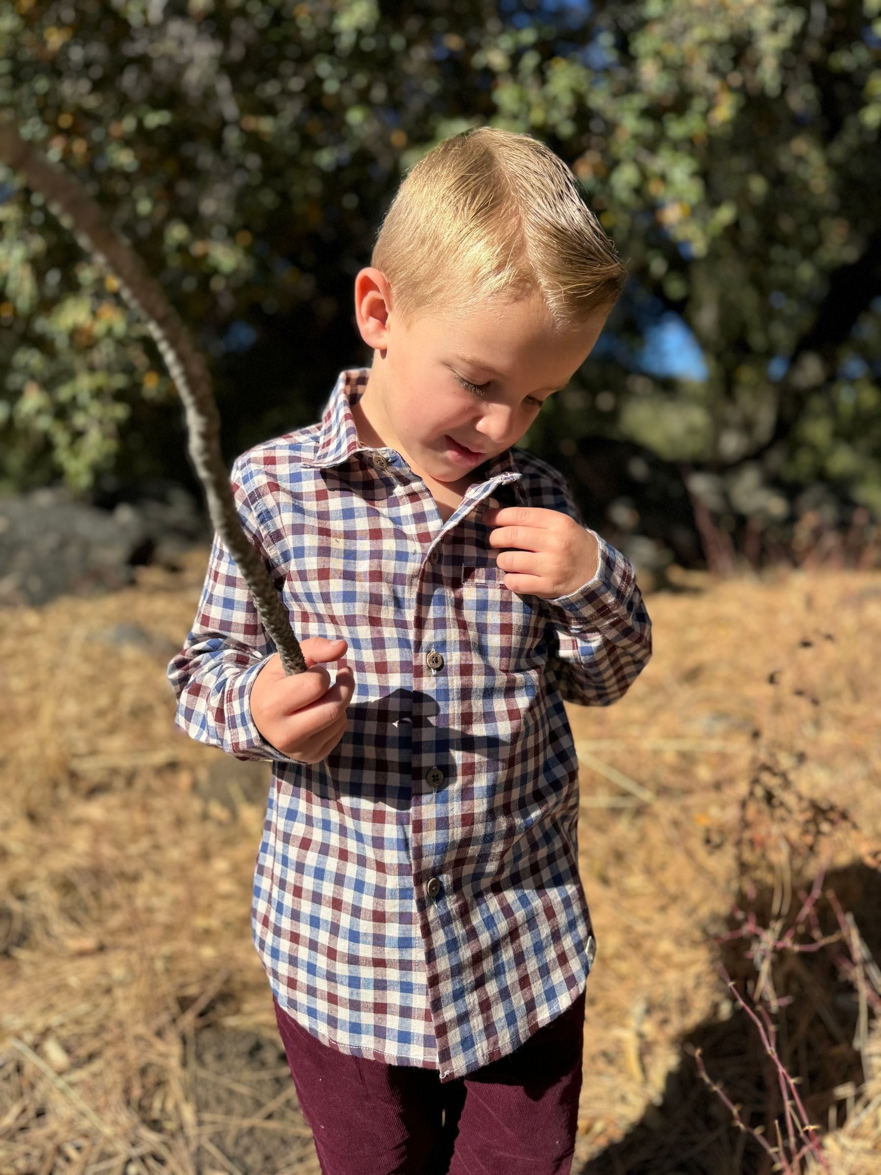 Atwood Shirt - Blue/Burgundy/Cream Plaid