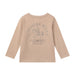 Beige long-sleeve shirt with "Shoulda Been A Cowboy" graphic design on a white background