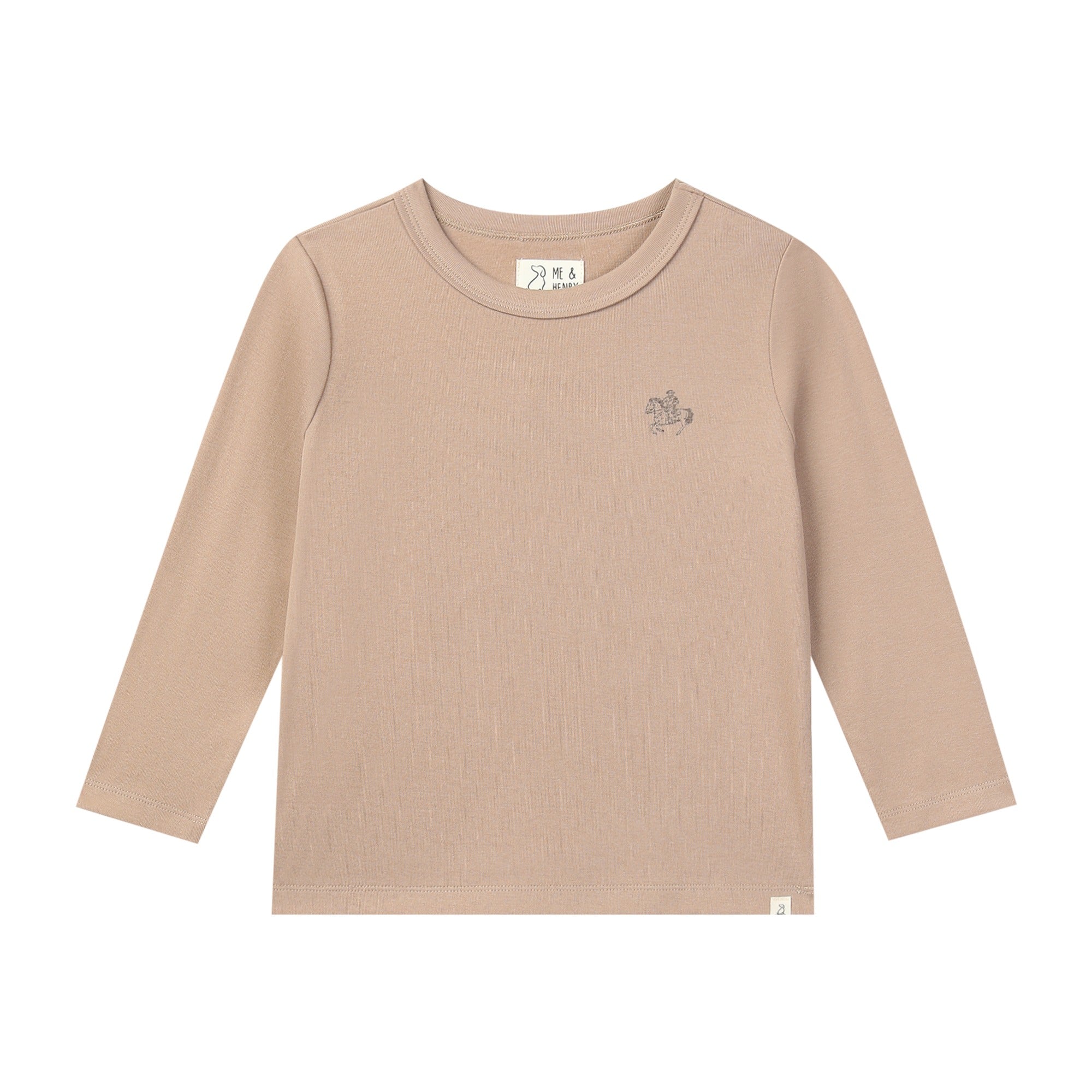 Beige long-sleeve shirt on a white background