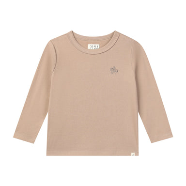 Beige long-sleeve shirt on a white background