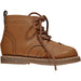 side view of brown lace up chelsea boot