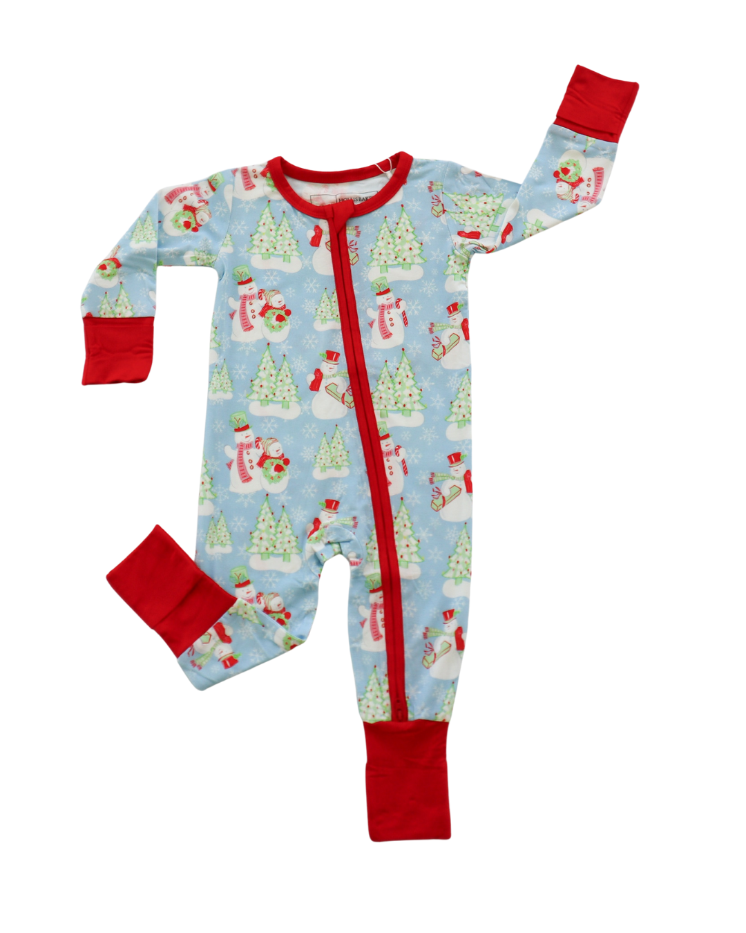 Zipper Romper - Blue Snowman