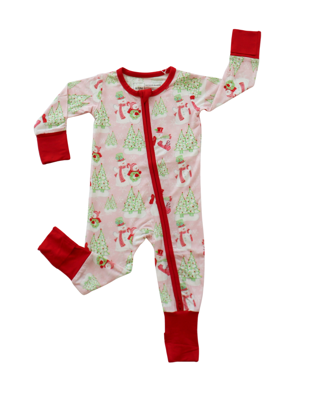 Zipper Romper - Pink Snowman