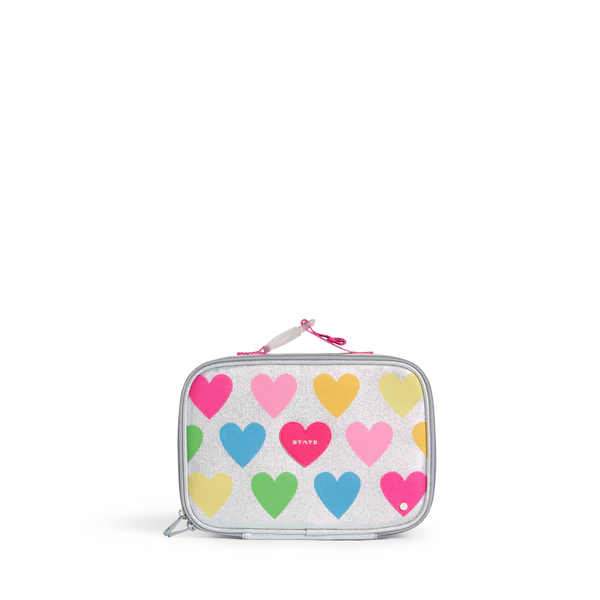 Multi colored Happy Fuzzy Hearts Rodgers Lunchbox