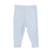 Light blue ribbed knit baby leggings shown flat against a white background.