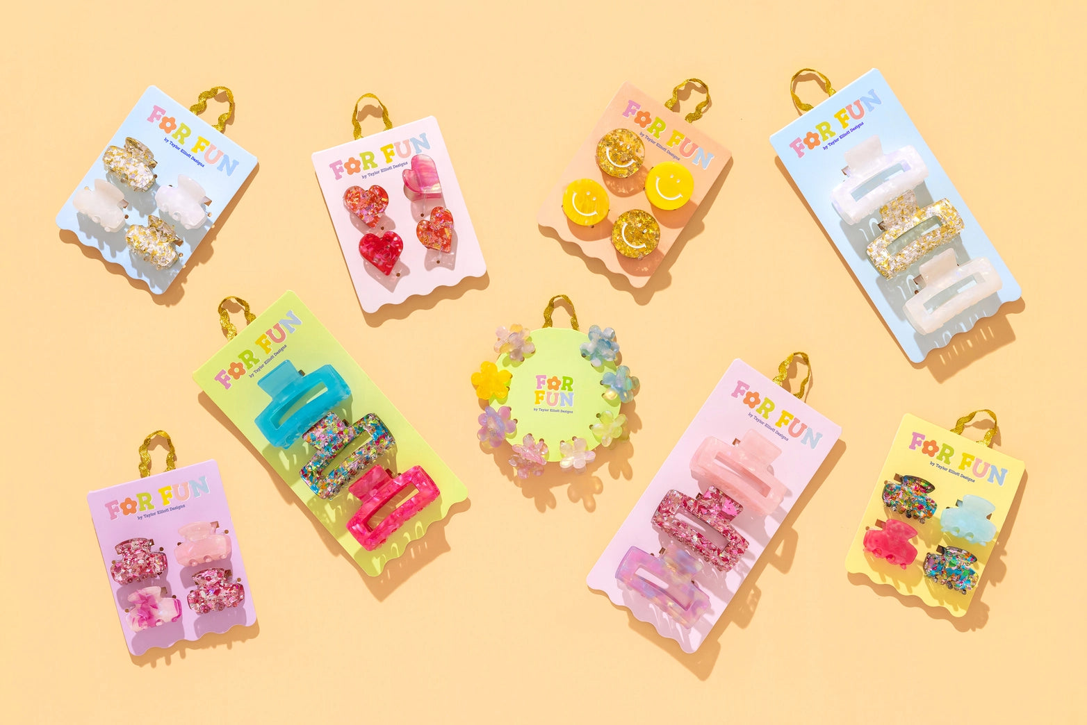 Claw Hair Clip Set - Hearts