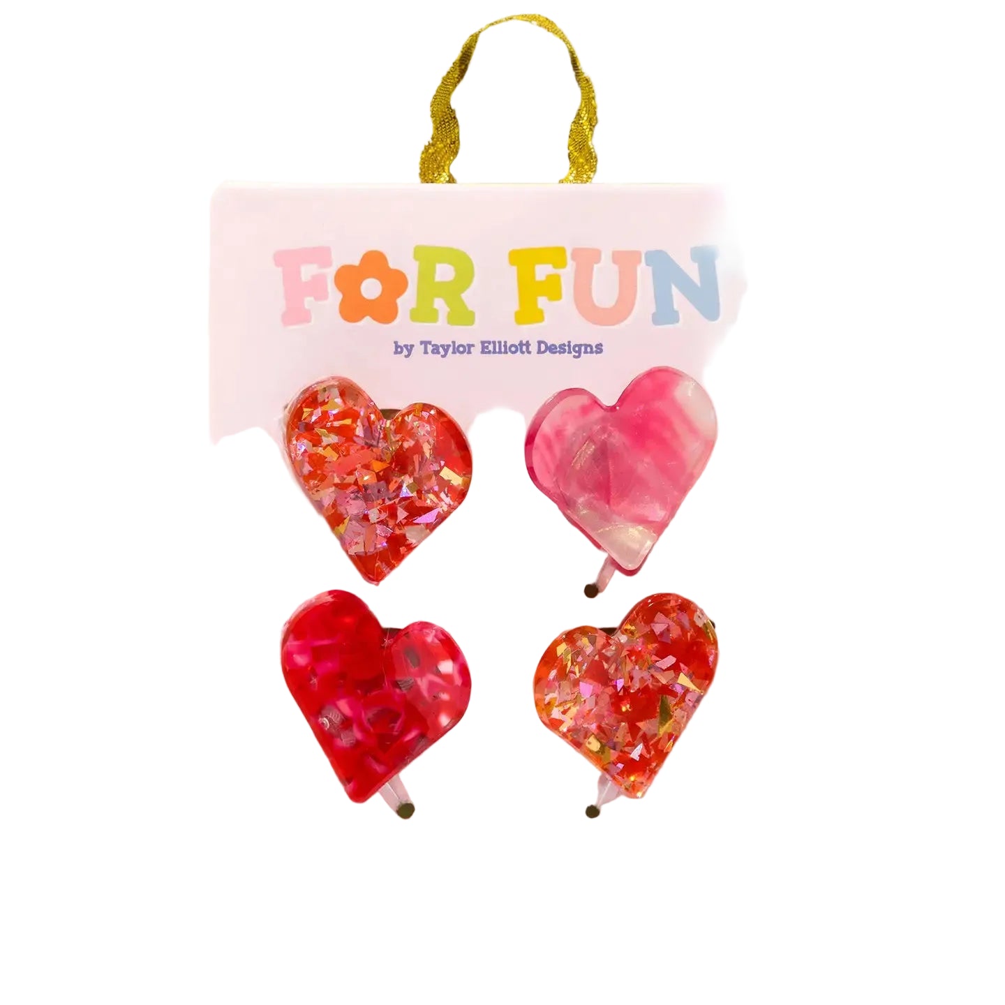 Claw Hair Clip Set - Hearts