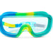 Colorful swim goggles on a white background