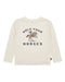A long sleeve tee with a Hold Your Horses graphic on the front