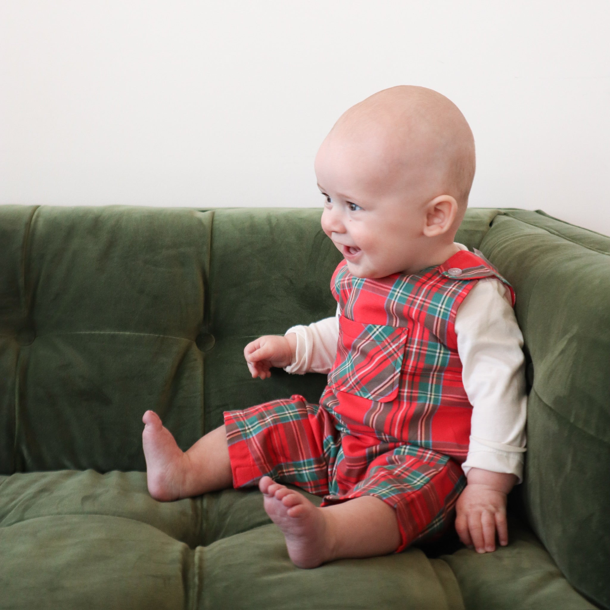 Brooks Romper - Classic Holiday Plaid