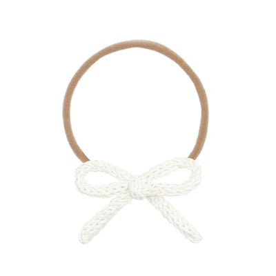 Crochet Headband - Ivory Bow