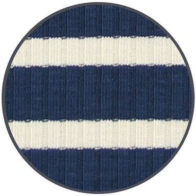 Close-up of blue and white striped fabric