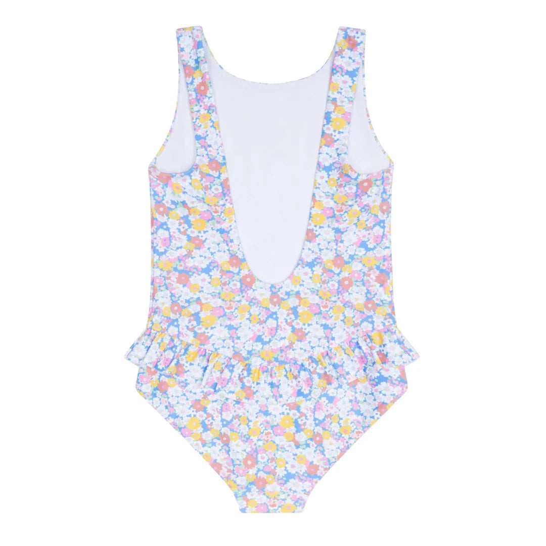 Floral patterned swimsuit on a white background