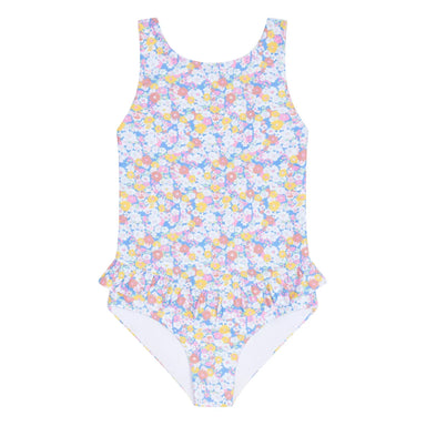 Floral patterned swimsuit on a white background