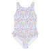 Floral patterned swimsuit on a white background