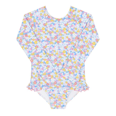 Floral patterned swimsuit on a white background