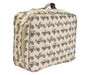 Lunch box with jeep pattern on a beige background