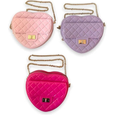 Heart Shape Quilted Purse Purple