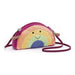 plush rainbow purse with smiley face