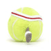 side view of plush tennis ball with sweatband