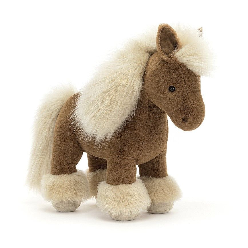 front view of brown pony stuffed animal