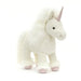front view of white unicorn stuffed animal