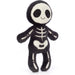 black and white skeleton plush toy