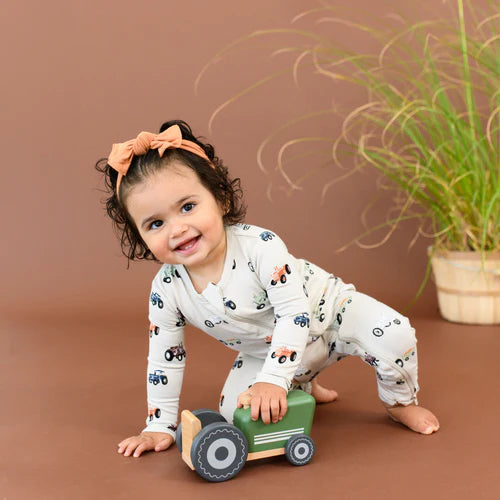 Zippered Romper - Tractor