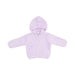Lavender chenille hooded jacket for babies with a front zip and pockets from Angel Dear designed for cozy warmth on chilly days