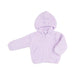 Angel Dear lavender chenille hooded jacket for babies with a cozy hood front zip closure and functional pockets for chilly day comfort
