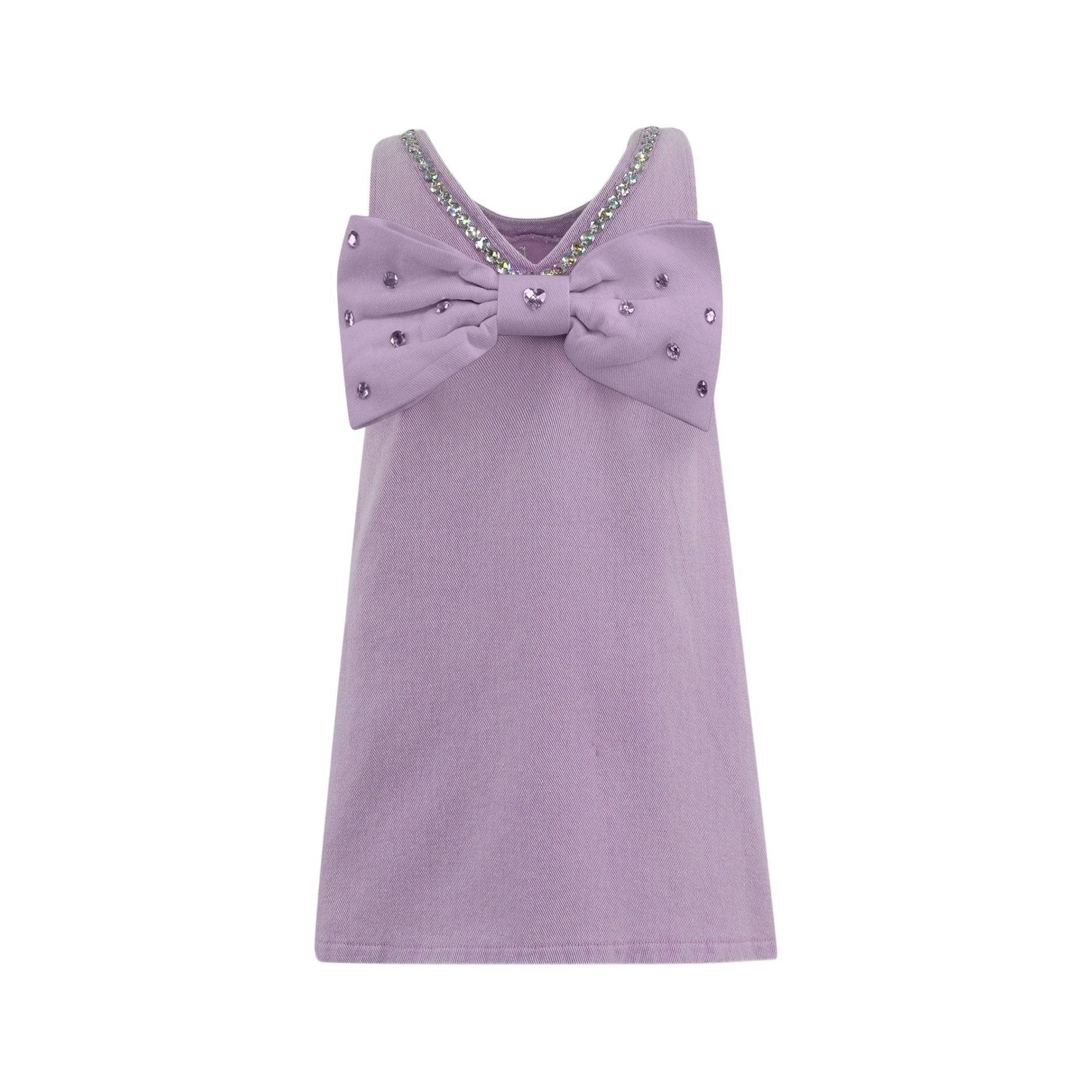 Dress - Lavender Crystal Heart Bow