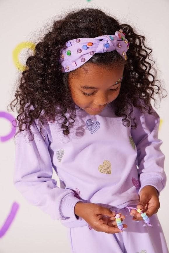 Set - Lavender Crystal Hearts